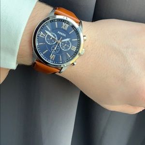 Flynn Chronograph Brown Leather Watch BQ2125
